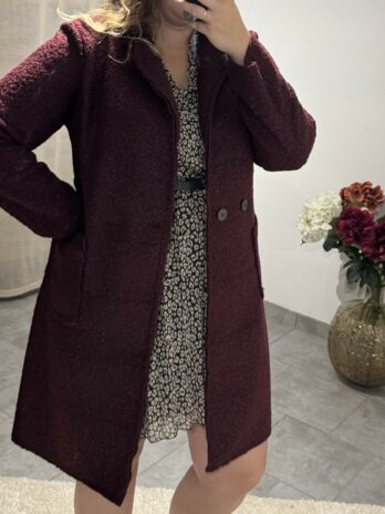 Manteau mi-long Bordeaux 